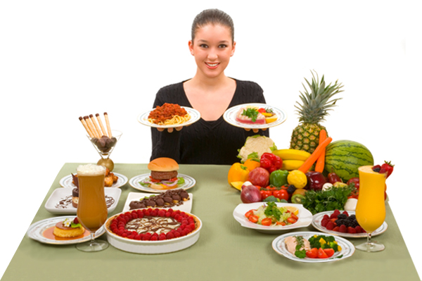 Fresh fruits and different food on top of the table